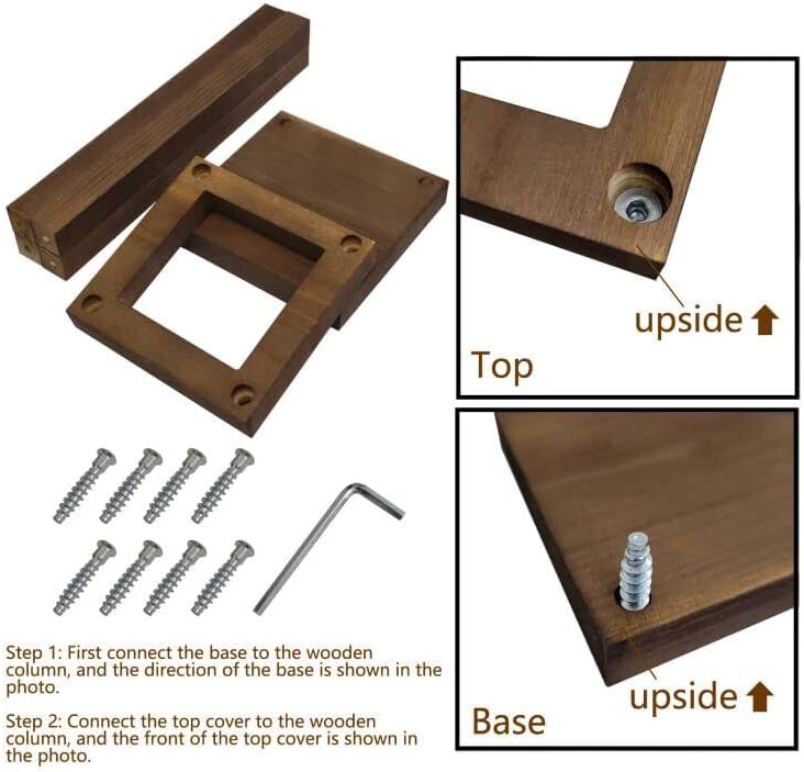 2 Sets 12" Rustic Wedding Table Decoration Farmhouse Decor Wooden Candle Holder Wedding Decoration - Image 5