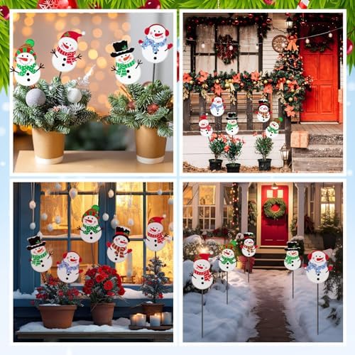 5 Pack 12'' H Metal Christmas Yard Stakes Outdoor Decorations - Image 6