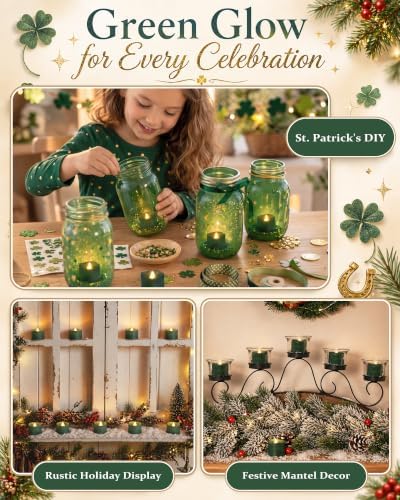 Homemory 50-Pack Green Flameless Battery Tea Light Candles, 200+ Hours - Image 7