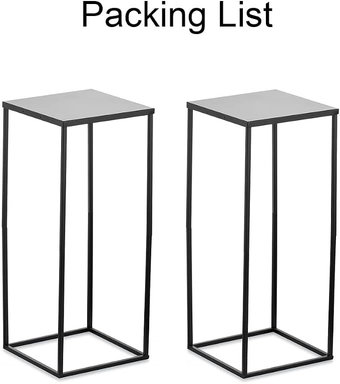 Black Plant Stand Pedestal Stand - 2 Pcs Metal Plant Stand, 23.6in Tall Flower Stand Vase Flower Holder, Wedding Centerpieces for Table, Corner Planter Pot Rack for Living Room, Home, Patio Decor