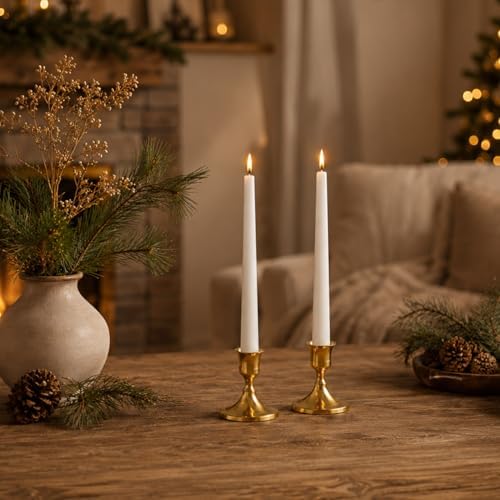 zeochyni Vintage Brass Gold Taper Candle Holders for Home Decor, Set of 3 - Image 6