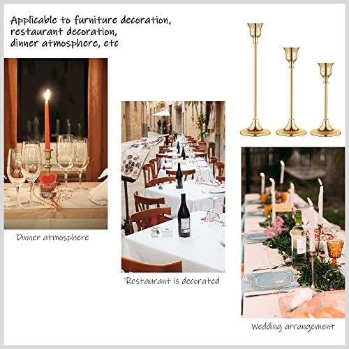 Candlestick Holders,Taper Candle Holder for Candlesticks Gold Brass Vintage Candle Stick Candle Holders Candelabra Candle Holder for Fireplace Party Dining Home - Image 7