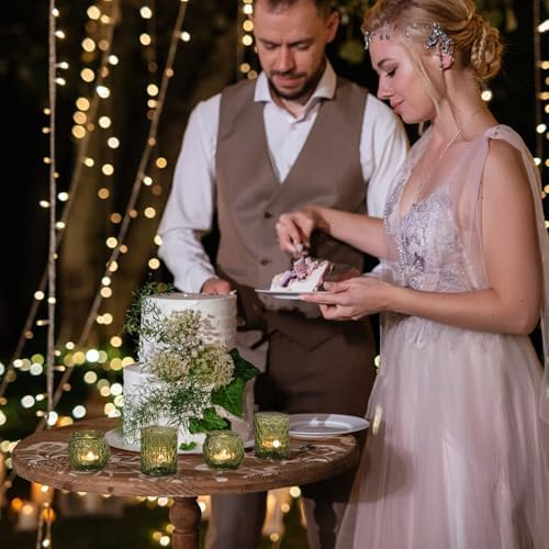 NITIME 36Pcs Assorted Green Votive Candle Holders, Tea Lights Candle Holder for Table Centerpiece, Green Candle Holders for Wedding, Bridal Shower and Tea Party Decorations - Image 6