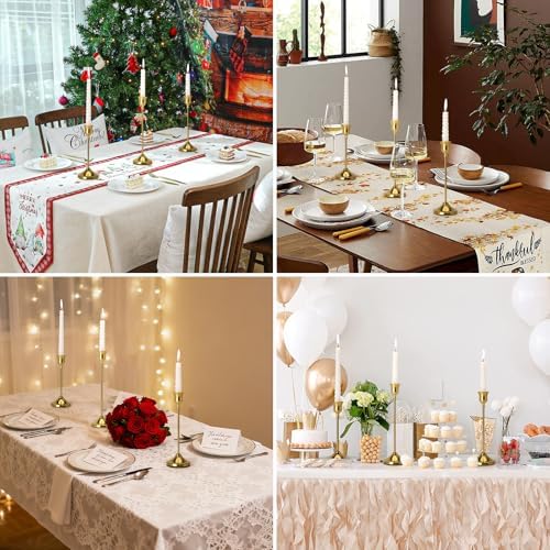 Candlestick Holders, 24PCS Metal Taper Candle Holder, Brass Gold Candle Holders for Candlesticks, Candle Holder for Wedding Fireplace Mantel Housewarming Gift - Image 6