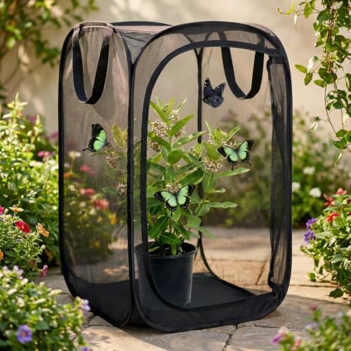 Insect & Butterfly Habitat Cage, Portable Pop-Up Terrarium with Mesh Sides, Bug Catching & Observation Enclosure for Caterpillars, Small Insects, Outdoor & Classroom Use, 24 Inches Tall - Image 6