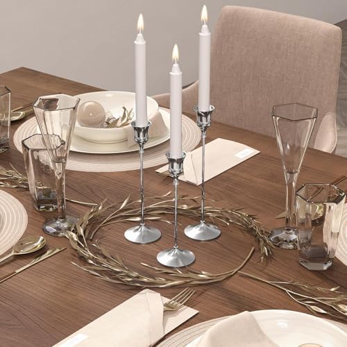 Candlestick Holders Silver, 24 Packs Taper Candle Holder for Candlesticks, Candle Sticks Holder Decor for Home Decor - Image 7