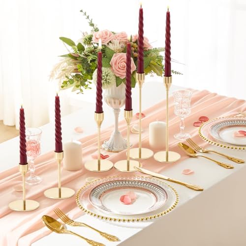 Gold Candlestick Holders,Metal Gold Taper Candle Holders,6 Pcs,3 Heights - Image 6