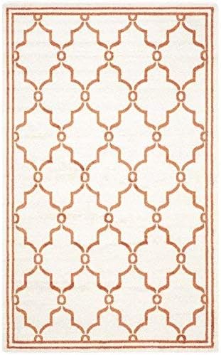 SAFAVIEH Amherst Collection Runner Rug - 2'3" x 11', Beige & Orange, Trellis Design, Non-Shedding & Easy Care, Ideal for High Traffic Areas in Living Room, Bedroom (AMT414F)