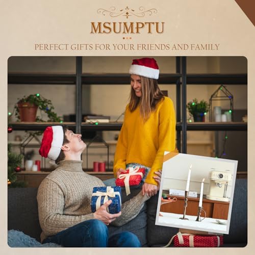 Candle Sticks Holder Decor, Set of 2 Vintage Autumn Copper Candle Holders, Modern Decorative Tapered Candlestick Holders Centerpiece for Dining Table Centerpiece, Wedding, Party Decor - Image 6