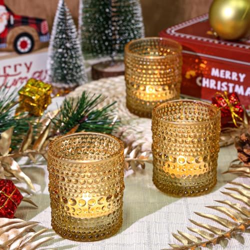 SUPMIND 24pcs Votive Candle Holders, Gold Glass TeaLights Holder Bulk - Image 6