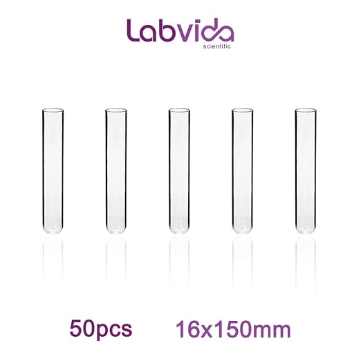 50pcs of Vol.16ml Borosilicate Glass Test Tubes, 16x150mm with Round Bottom, LVH1001