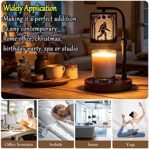 Candle Warmer Lamp,Candle Warmer,Candle lamp,Gifts for mom, Valentines Day Gifts,Candle Holders for Home Decor,Wooden Base,with 2 Bulbs(Black Bigfoot)… - Image 7