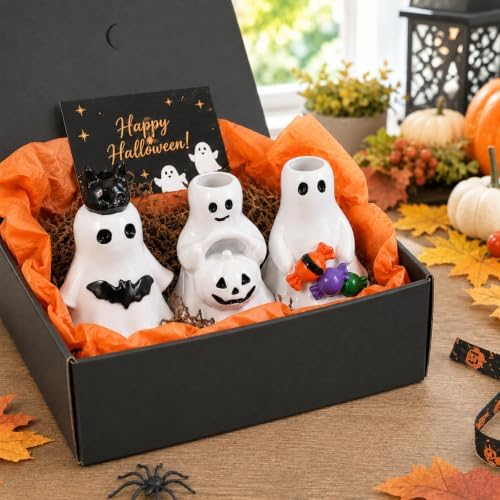 Havawish 3 Pcs Halloween Ghost Candlestick Holder Cute Ghost Candle Holder - Image 6