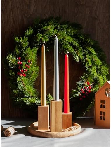 CANDWAX 10 inch Silver Taper Candles Set of 12 - Ideal for Christmas Eve Party - Dripless, Long Burning and Fragrance-Free - Silver - Image 6