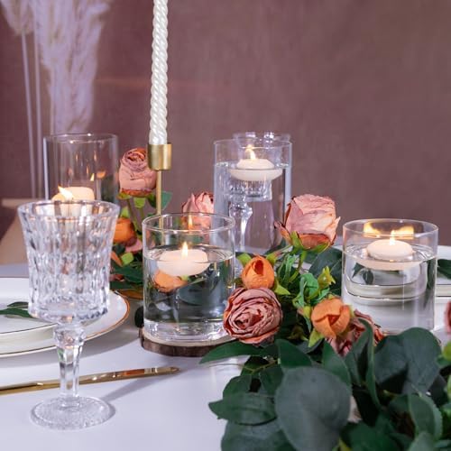 UPBUD 4 Inch Glass Cylinder Vases for Centerpieces, Small Vases for Flowers - Image 6