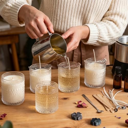 DARJEN 12 Pcs 8oz Glass Candle Jars with Lids, Candle Tins-Clear - Image 7