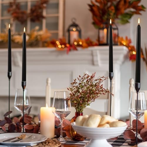 50 Pack Black Taper Candles - 10 Inch Classic Unscented Dinner Candles, Dripless Pure Paraffin Wax with Cotton Wicks, 8-Hour Burn Time for Wedding, Christmas & Formal Dining Decor - Image 7
