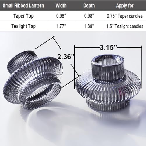 VOHO Smoky Grey Taper Candle Holders Set of 6, Candle Sticks Holder Decor - Image 7