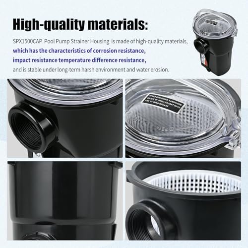 SPX1500CAP Pump Strainer Housing w/Basket Compatible with Hayward Powerflo | Pump Strainer Body Compatible with Hayward Power-Flo LX SP1580 Series, Power-Flo II SP1700 Series, Power-Flo SP1500 Series
