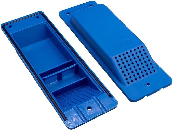 Mytee Products Shipping Container Air Vent 2 Pack - Cross Flow Ventilation for Shipping Container - ABS Plastic Air Vent with Rubber Seal & Water Protection - Shipping Containers Accessories (Blue)