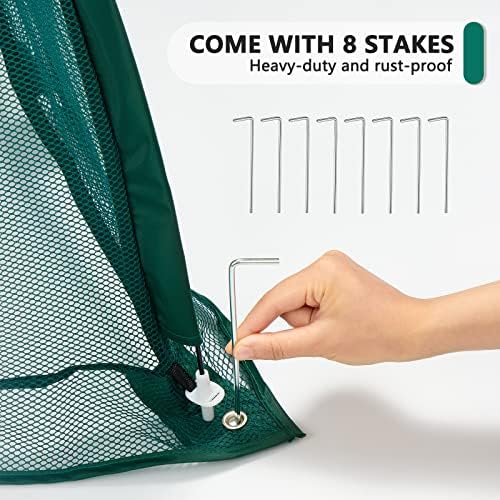 2 Pack Pop up Plant Cover, Garden Netting for Raised Beds, Crop Cage, Blueberry Bush Netting Cover with Metal Spikes Protect Plants Against Birds, Small Animals and Direct Sunlight 36" x 36" x 39" - Image 6