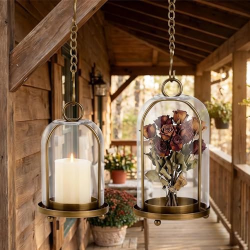 Hurricane Glass Candle Holders Set of 2-5.3"×11.8" & 3.9"×7.8" - Image 7