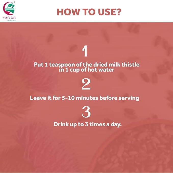 Milk Thistle Tea (Seeds) 1 LB, Cut and Sifted, 100% Natural for Herbal Tea, DIY Use & Infusions, Loose Bulk Bag, by Yogi's Gift®