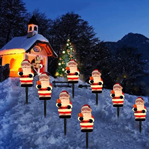 Christmas Decorations Outside, 7Ft Christmas Santa Pathway Stake Lights with 4 C7 Bulbs, Stake, Connectable Waterproof Driveway Markers Lights for Outside Path Garden Decor Holiday Yard Patio - Image 7