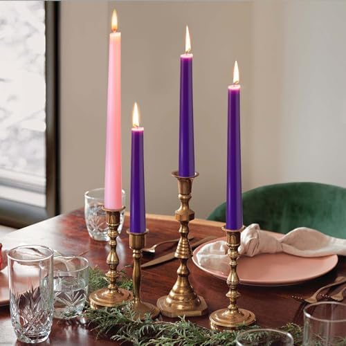 Hausware 36 Pack Taper Candles,27 Purple and 9 Pink,8 Hour Burn Time,Unscented Dripless and Smokeless,10 inch Elegant Premium Quality Dinner Candle for Home Décor,Wedding,Party Candlesticks - Image 7