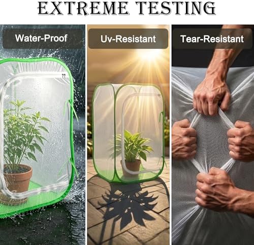 24" Garden Mesh Plant Tent Enclosure, Pop-Up Cage Plant Cover Pest Protection Guard for Fruit, Vegetables, Flowers and Herbs (16" x 16" x 24" ) - Image 6