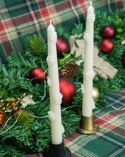 Pink Candlestick Taper Candles Flower Soy Candles Unscented Wedding Party Wax Unscented Dinner Candle Dripless,10 inch,Set of 4,J2 - Image 5