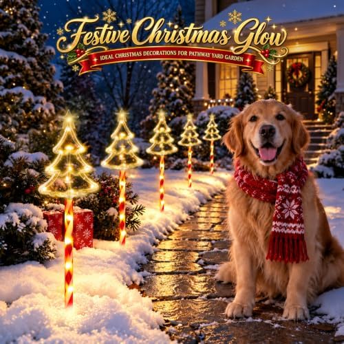 KOOPER 10 Pack Solar Christmas Tree Candy Stake Lights, 10 Modes Xmas Decor - Image 7