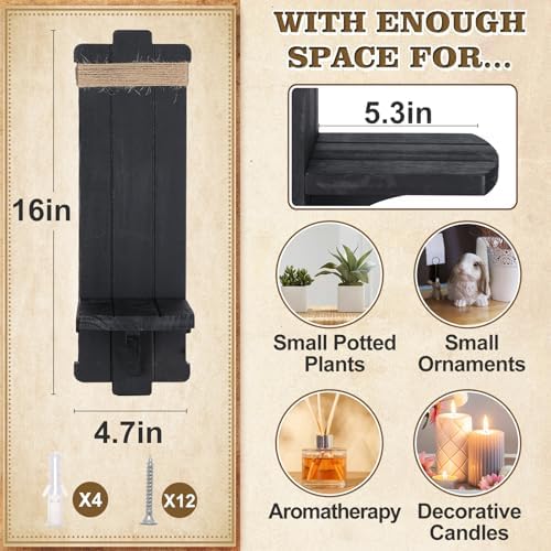 Alphatool Handmade Wooden Candle Sconces Set of 2 Farmhouse Wall Decor - Image 6