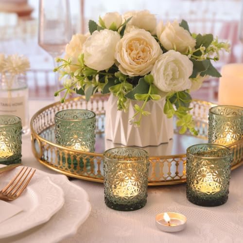 Lanttu 12 Pack Green Votive Candle Holders 2.2"*2.6" Tealight Candle Holder - Image 6