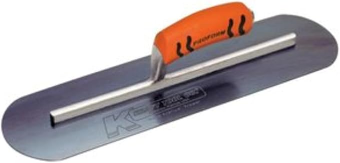 Kraft Tool CF738BPF Blue Steel Pool Trowel with ProForm Handle L-Shank, 18 x 4-Inch