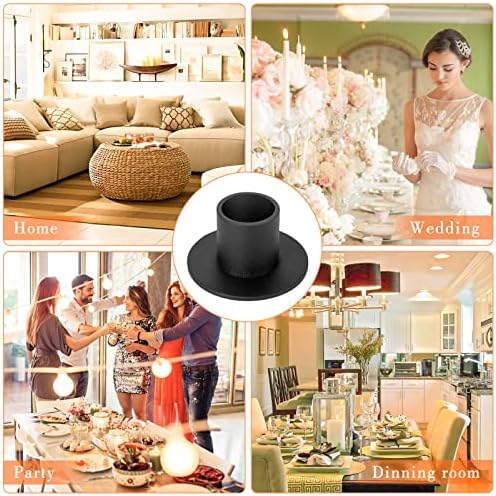 8 Pcs Black Retro Candle Holders, Candlestick Holder - Image 7