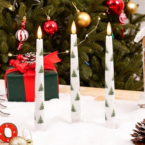 Flameless Taper Candles with Remote, Real Wax Christmas Tree Candles 9.6" - Image 7