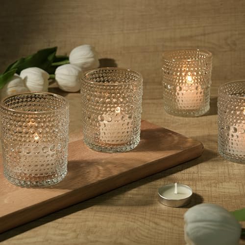 TRIRITE 24 Pack Votive Candle Holder, 2.7x3.5in Large Clear Candle Holders - Image 7