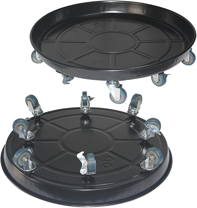 20" Heavy Duty Plant Dolly with Wheels, 380lbs Metal Rolling Plant Stand with Casters, Round Wheeled Planter Caddy Roller Base Carry Potted Tree Flower Pot for Indoor Outdoor Garden, 1 Pack, Black