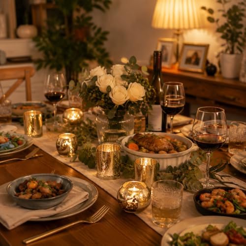 DEVI 24 Pcs Assorted Large Gold Votive Candle Holders, Tea Lights Holders - Image 5