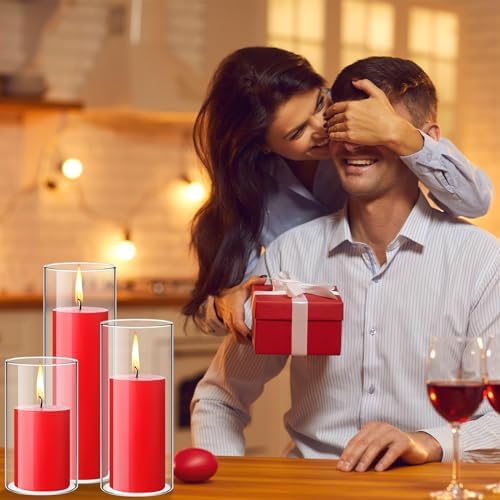 Shihanee 3 Pillar Candle and Holder, S, Red - Image 7