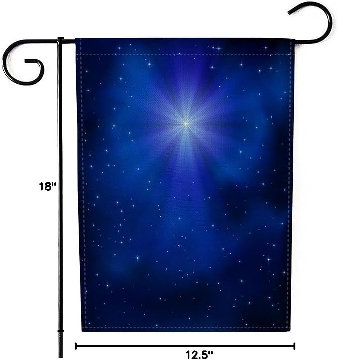 EMMTEEY Christmas Stars Starry Sky Bethlehem Burlap Garden Flag - 12.5X18 Small Yard Flag for Winter Decoration