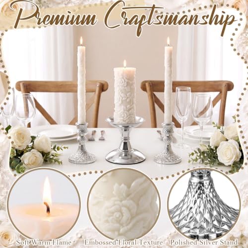 Irenare Unity Candles for Wedding Ceremony with Holder,Plain - Image 6