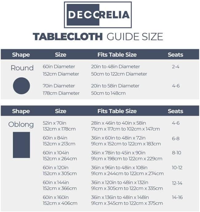 Decorelia Waterproof Round Tablecloth for Round Dining Table, Decorative Rustic Soft Wipeable Table Cloths Cover Indoor Outdoor Use for Holiday,Wedding, Kitchen (70 Inch,Round (4-6 Seats),Denim Blue)