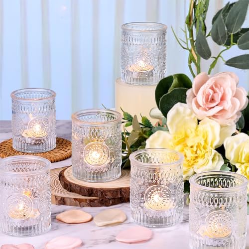 Lanttu 12 Pcs Clear Votive Candle Holder 2.1"x2.56" Tealight Candle Holder - Image 6