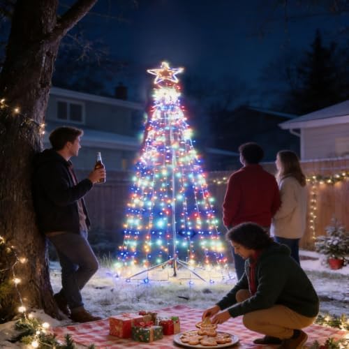 Christmas Decorations Christmas Tree Lights 10Ft Outdoor Star Lights Decor - Image 5