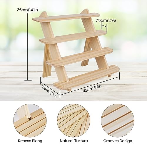 Wooden Display Stand, Tiered Cupcake Stand, 4 Tier Display Stand Riser - Image 6
