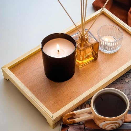 SHOWIN 8 OZ Thick Candle Jars for Making Candles 15 Pcs, Black Empty Jars with Wood Lids for Candle Making, Sample Container,Matte Black - Image 6
