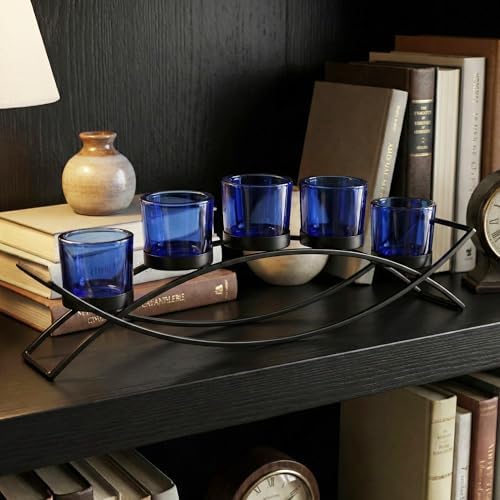 Seraphic Dining Table Centerpiece Decorations, Tealight Candle Holder, Blue - Image 6