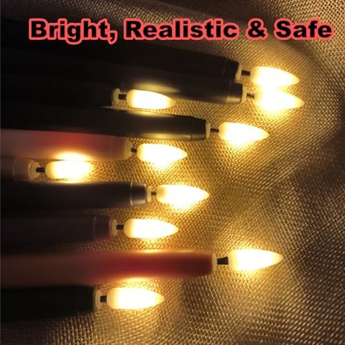 Black Halloween Flameless Taper Candles with Remote Timer Set of 6 - Image 6